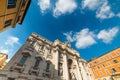 Cloudy sky over world famous Fontana di Trevi in Rome