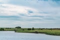 Cloudy sky overcast over the river