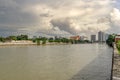 Cloudy sky at Pasig river, Manila Royalty Free Stock Photo