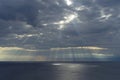 Cloudy sky and sun rays on Adriatic Sea in Croatia Royalty Free Stock Photo