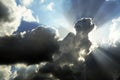 Cloudy sky with sunrays Royalty Free Stock Photo