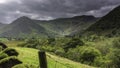 Cloudy sky and sunshine in Patterdale valley