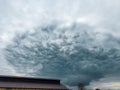 Cloudy sky. Thunderous dark sky. Dark storm clouds in the evening autumn sky Royalty Free Stock Photo