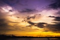 The cloudy sky twilight background on the evening time Royalty Free Stock Photo