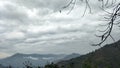 Cloudy Skyline and Mountainview in Dehradun, Uttrakhand. Rainy weather. Royalty Free Stock Photo