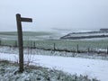 Snow covered scenery in Falmer, Brighton Royalty Free Stock Photo