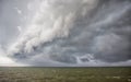 Cloudy storm in the sea before rainy. Tornado storms cloud above the sea. Royalty Free Stock Photo