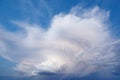 Cloudy stormy dramatic sky with lightning strike. Thunder cloudscape Royalty Free Stock Photo