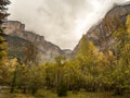 Cloudy and stormy valley in autumn in Ordesa National Park