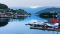 Cloudy summer view of Hardangerfjord