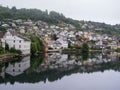 Cloudy summer view of Hardangerfjord