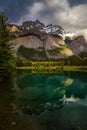 Cloudy Sunlit Mountain Reflections On Cascade Ponds Royalty Free Stock Photo