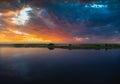 Cloudy sunrise in Danube Delta