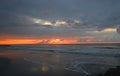 Cloudy sunrise Folly Beach South Carolina Royalty Free Stock Photo