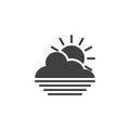 Cloudy sunrise horizon vector icon