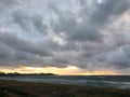 Cloudy Sunrise in July at Hikinaakala Heiau in Wailua on Kauai Island, Hawaii.