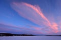 Cloudy sunrise in Lofoten Archipelago, Norway, Europe. Royalty Free Stock Photo