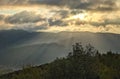 Cloudy sunrise in Mediterranean mountain
