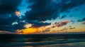 Cloudy Sunrise over Caribbean Sea Royalty Free Stock Photo