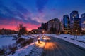 Cloudy Sunrise Over A City Promenade