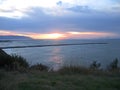 Cloudy Sunrise over Wide Columbia River Estuary, Cape Disappointment, Washington State, USA