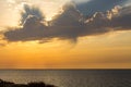 Cloudy sunset in Ashkelon beach, Israel Royalty Free Stock Photo