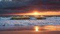 Cloudy sunset: coastal tranquility