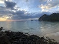 Cloudy sunset on Farang Beach