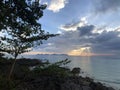 Cloudy sunset on Farang Beach