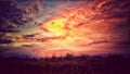 Cloudy sunset full of rainbow colours Royalty Free Stock Photo