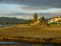 Beautiful sunset at Nadi Bay Beach, Fiji Royalty Free Stock Photo
