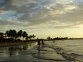 Beautiful sunset at Nadi Bay Beach, Fiji Royalty Free Stock Photo