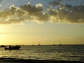 Beautiful sunset at Nadi Bay Beach, Fiji Royalty Free Stock Photo