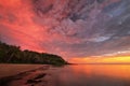 a cloudy sunset over a body of water at port douglas in far north queensland Royalty Free Stock Photo