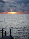 potrait of cloudy sunset over the ocean Royalty Free Stock Photo