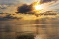 Cloudy sunset over the sea Royalty Free Stock Photo
