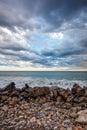 Cloudy sunset over sea