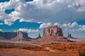 Sunset view landscape at Monument Valley, Arizona, USA. Isolated rock lady Royalty Free Stock Photo