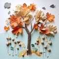 Cloudy Tree: A Three-dimensional Collage By A Child Royalty Free Stock Photo