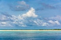 Cloudy Tropical Beach in Maldives