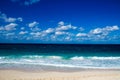 Cloudy Tropical Paradise Beach View Royalty Free Stock Photo