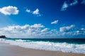 Cloudy Tropical Paradise Beach View Royalty Free Stock Photo