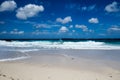 Cloudy Tropical Paradise Beach View Royalty Free Stock Photo