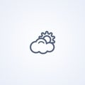 Cloudy, vector best gray line icon