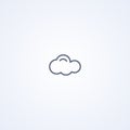 Cloudy, vector best gray line icon