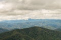 A cloudy view from Pico Agudo - a high mountain top with a 360 degree view of the Mantiqueira Mountains. Pedra do Bau in the Royalty Free Stock Photo