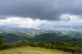 A cloudy view from Pico Agudo - a high mountain top with a 360 degree view of the Mantiqueira Mountains Santo Antonio do Pinhal, Royalty Free Stock Photo