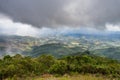 A cloudy view from Pico Agudo - a high mountain top with a 360 degree view of the Mantiqueira Mountains Royalty Free Stock Photo