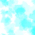 Cloudy watercolor background with cyan stains