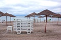 Cloudy weather on beach